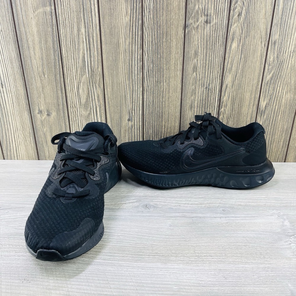 Nike Renew Run 2 Shoes Men's 11  Triple Black Low Top Athletic Running Sneakers
